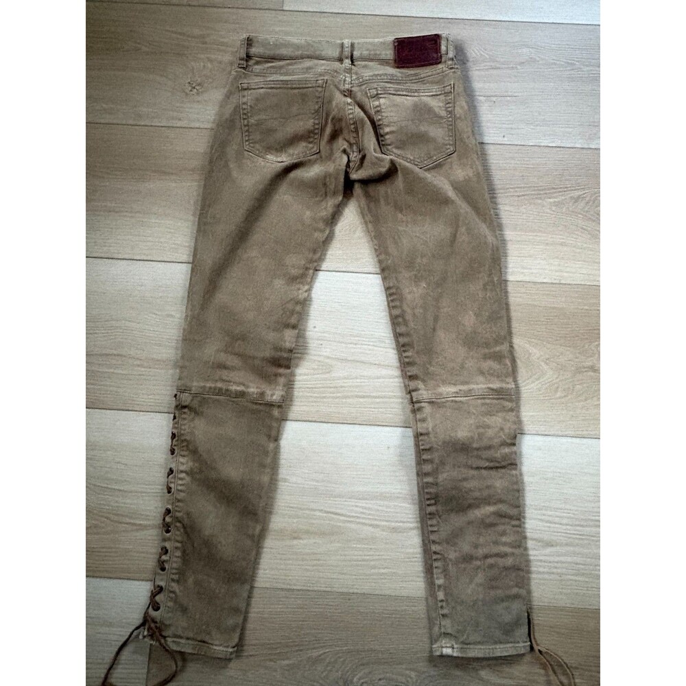 vintage Polo Ralph Lauren Women's Tompkins Skinny Lace Up Brown Jeans Size 25 - Picture 11 of 12